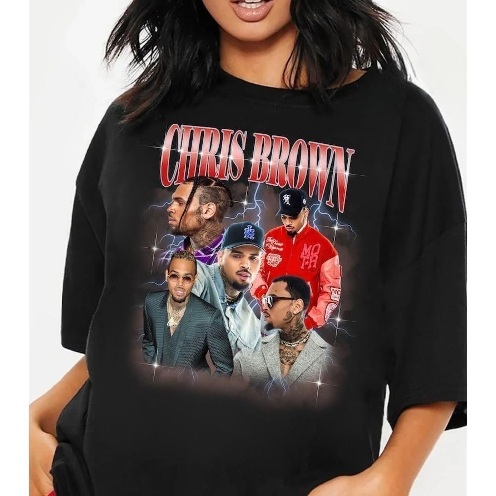 Chris Brown Bootleg Hip Hop 90S Music Fan Concert Graphic TShirt